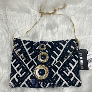 Steve Madden Bzada navy clutch purse new